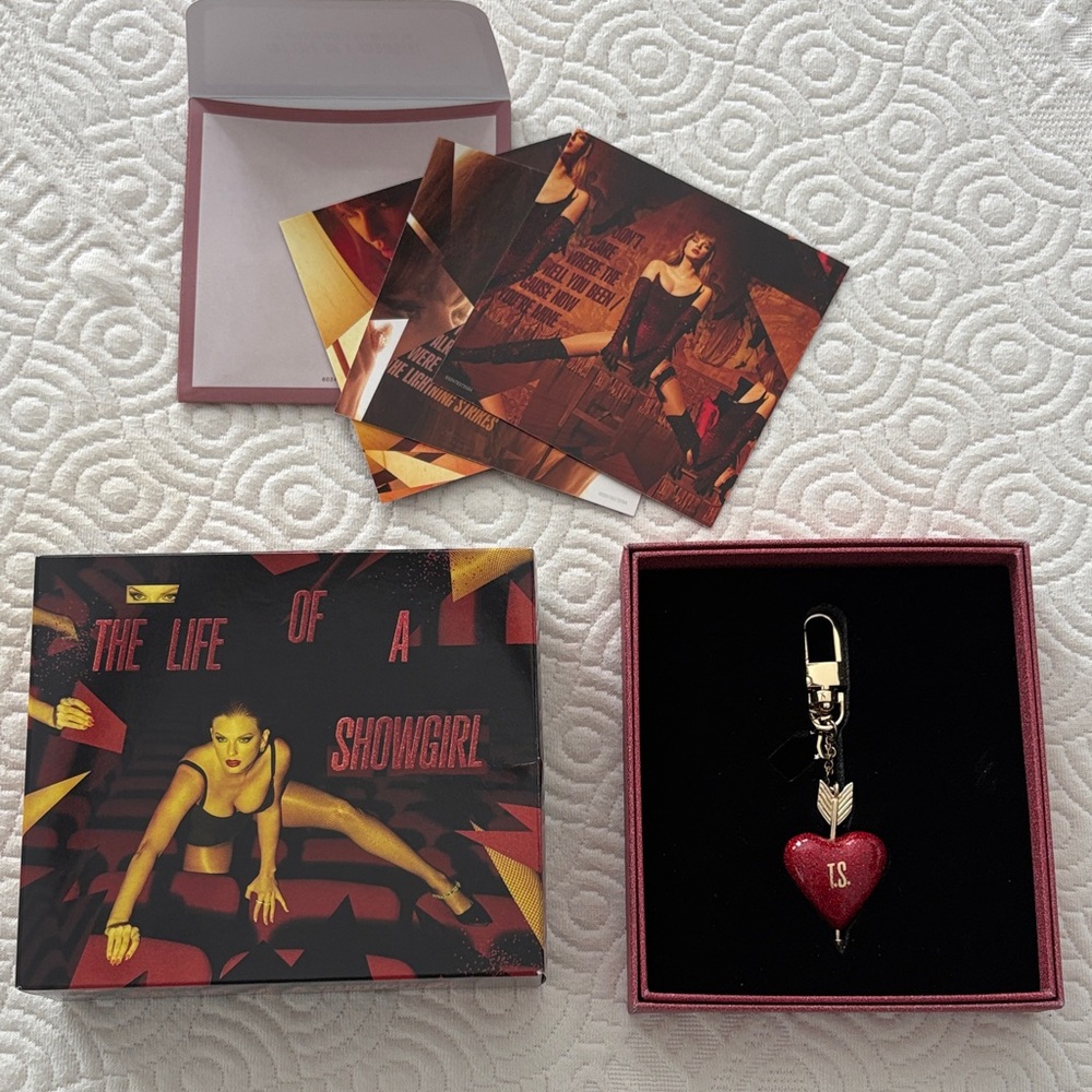The Life of a Showgirl heart keychain bonus items (does not include CD)